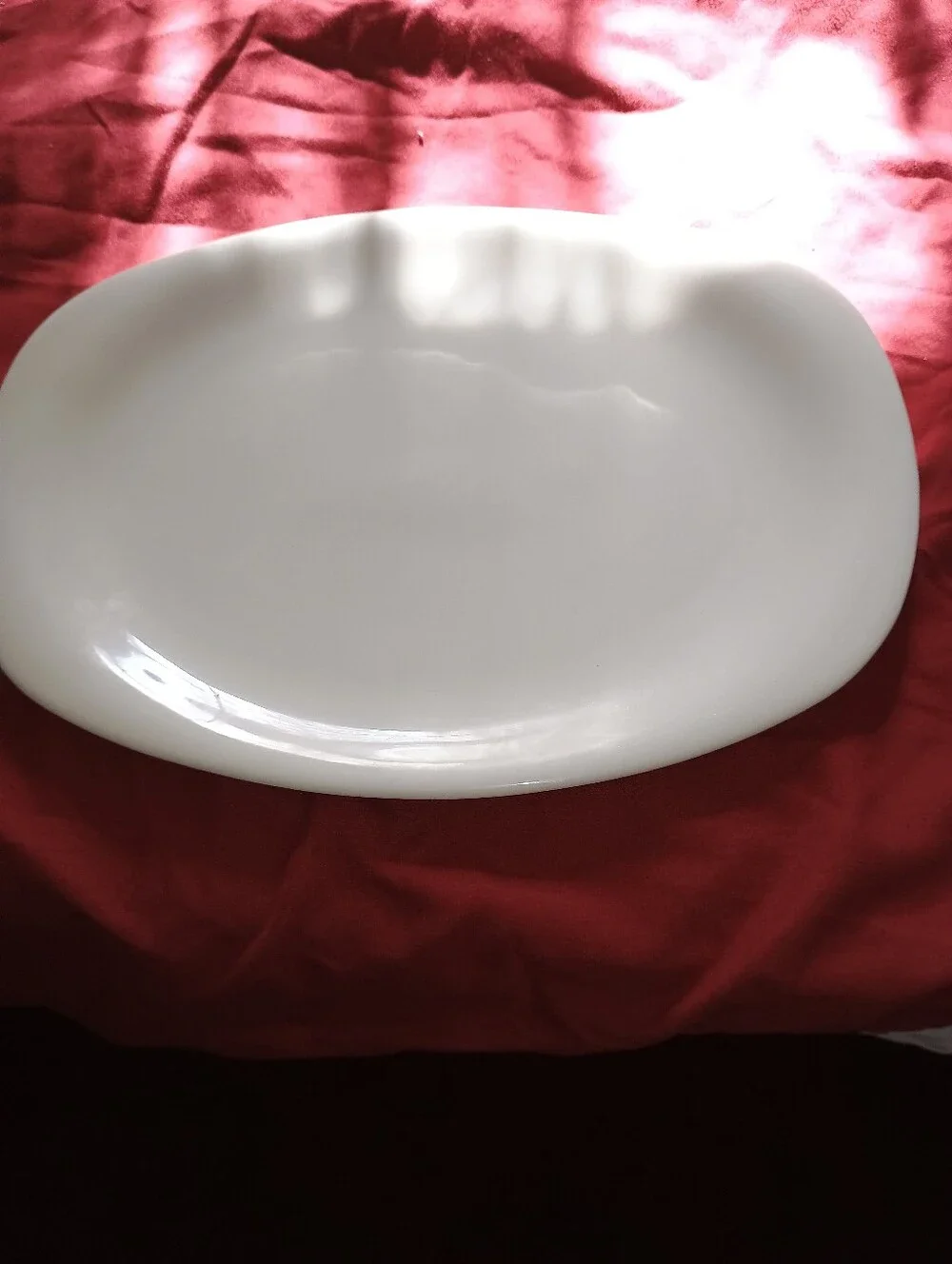 Impromptu Iroquois Ben Seibel Bridal White Oval Ceramic 11 in Serving Platter